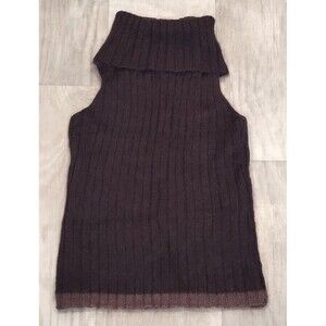 J. Crew Size M Medium Wool Mohair Blend Turtleneck Sweater Tank Chocolate Brown